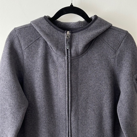 LL Bean Gray Sweater Fleece Hooded Zip Up Coat - Picture 2 of 16